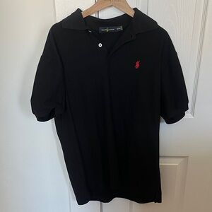 Ralph Lauren Black Polo with Red Logo